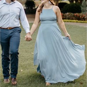 Lulus dusty blue backless dress